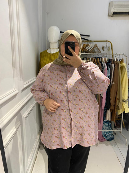 Yomi Official - Kemeja Vellena | Lilac Flower