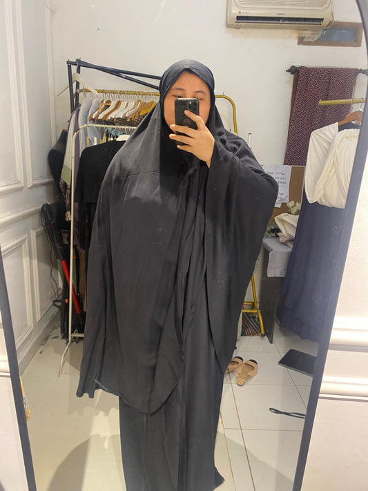 Yomi Official - Mukena Jumbo Polos | Black