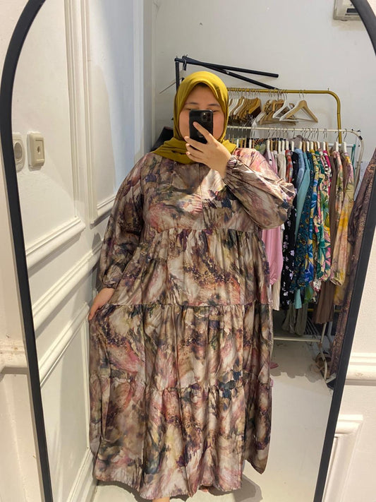 Yomi Official - Gamis Jumbo Digor Halwa | Colorful Abstrak