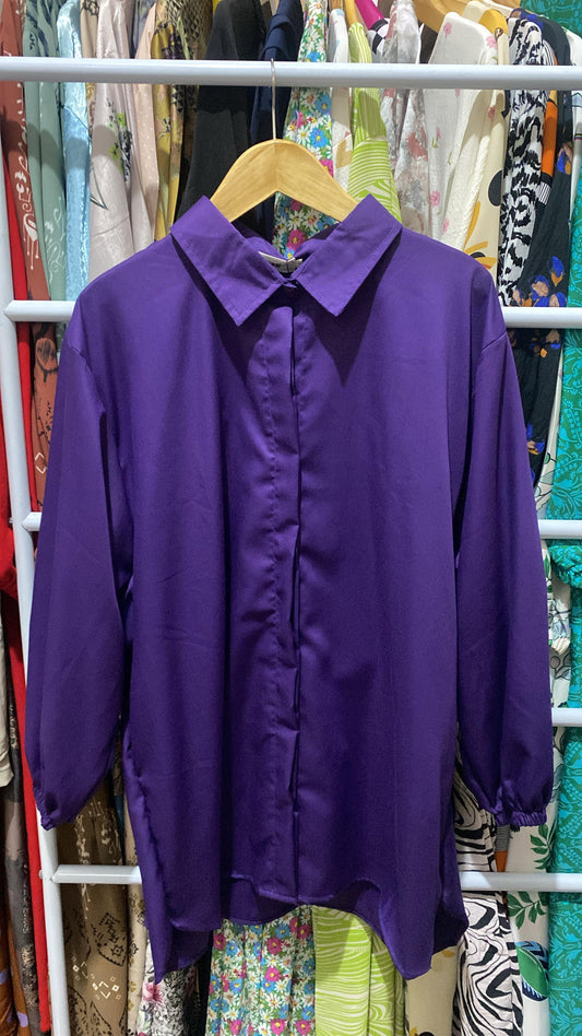 Kemeja Polos Purple Dark