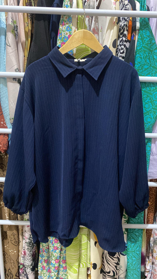 Kemeja Premium Stripe navy