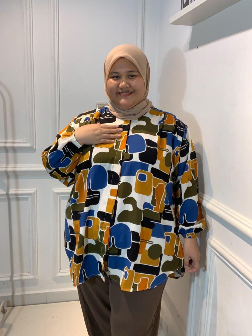 Yomi Official - Kemeja Vellena | Abstrak Collorful