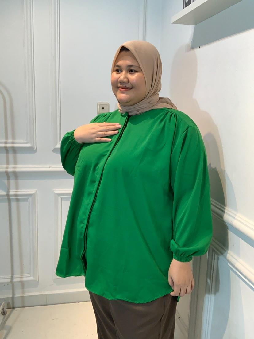 Kemeja Jumbo Polos Hijau Forest