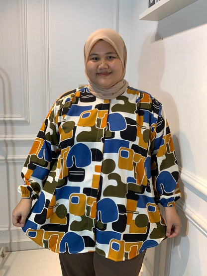 Yomi Official - Kemeja Vellena | Abstrak Collorful