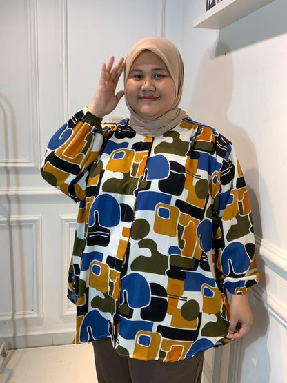 Yomi Official - Kemeja Vellena | Abstrak Collorful