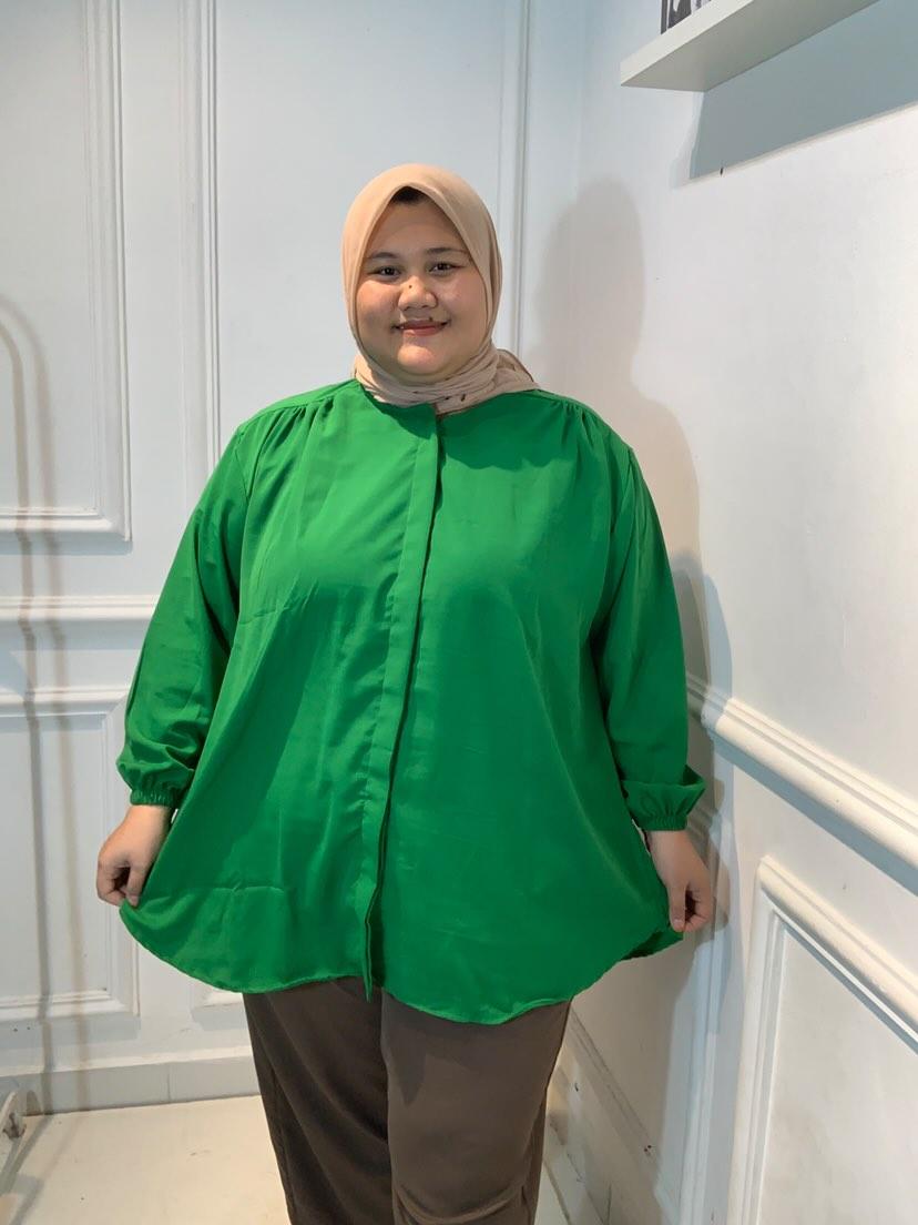 Kemeja Jumbo Polos Hijau Forest