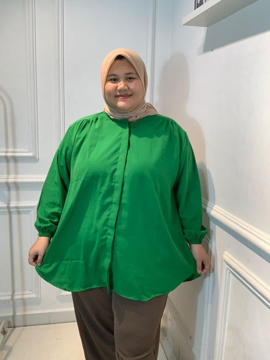 Kemeja Jumbo Polos Hijau Forest