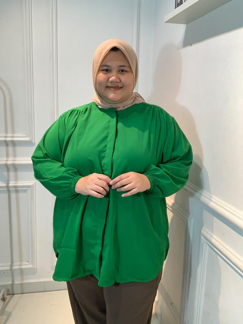 Kemeja Jumbo Polos Hijau Forest
