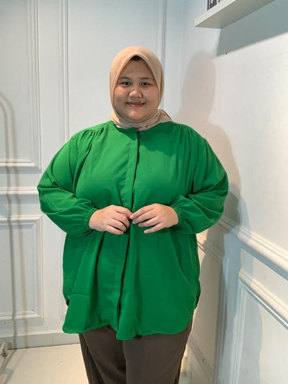 Kemeja Jumbo Polos Hijau Forest