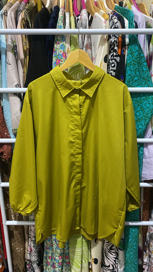 Kemeja Linen Lime Polos