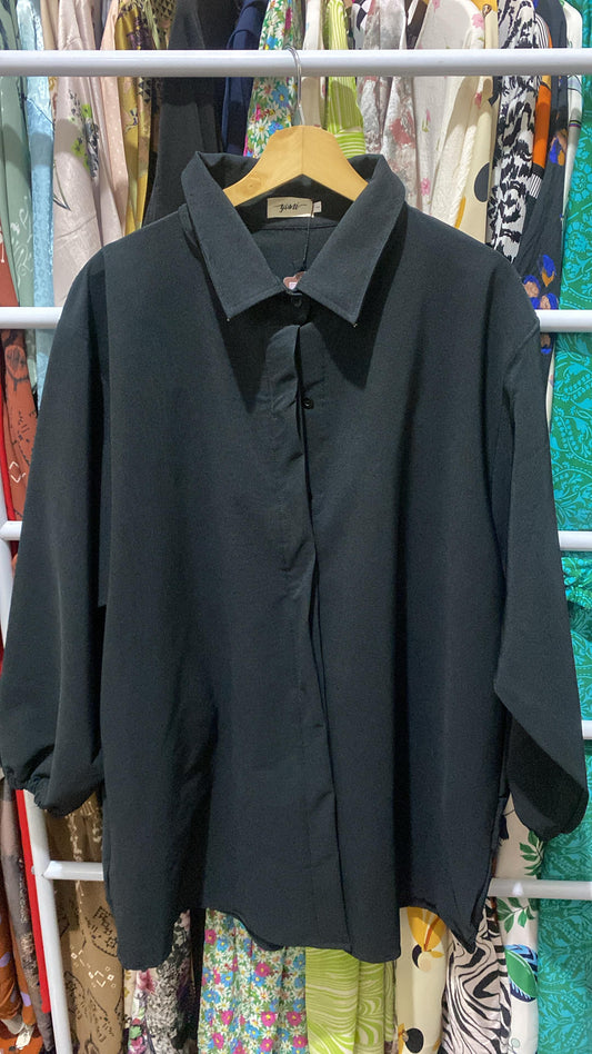 Kemeja Linen Hitam Premium